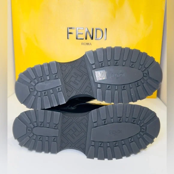 Fendi Force FF Biker Ancle Boots Calf and Goat Leather Size EU-10 New with Box! - Picture 14 of 16